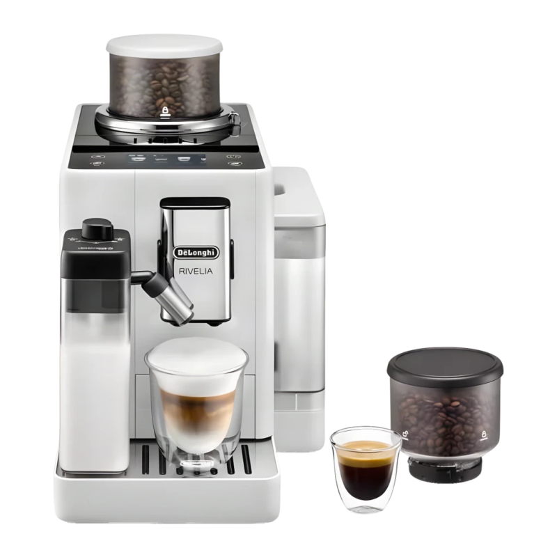 De'Longhi Rivelia EXAM440.55.W Moulin Intégré 1450W 1,4 L 19 bars buse vapeur Machine à Café Superautomatique