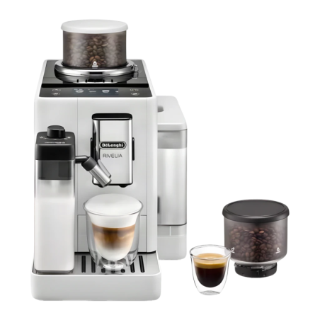 De'Longhi Rivelia EXAM440.55.W Moulin Intégré 1450W 1,4 L 19 bars buse vapeur Machine à Café Superautomatique