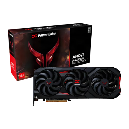 PowerColor Radeon RX 9070 XT Red Devil 16GB OC GDDR6 3 ventilateurs HDMI 2.1 Carte graphique