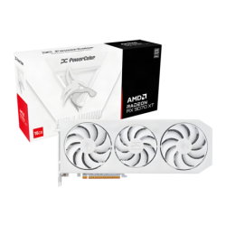PowerColor Radeon RX 9070 XT Hellhound Spectral Blanc OC 16GB GDDR6 3 ventilateurs HDMI 2.1 Carte graphique