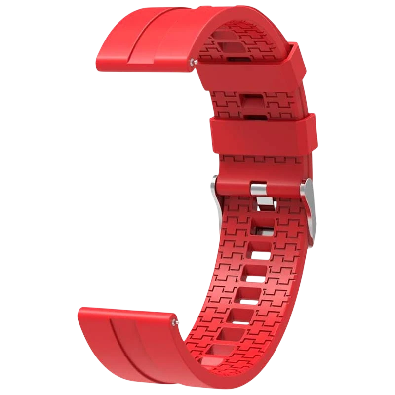 Bracelet Universel Silicone 22mm Rouge pour Smartwatch Xiaomi/Amazfit/Samsung/Huawei/Realme/Ticwatch