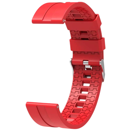 Bracelet Universel Silicone 22mm Rouge pour Smartwatch Xiaomi/Amazfit/Samsung/Huawei/Realme/Ticwatch