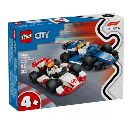 Set LEGO City 60464 F1 Williams Racing et Haas F1 Voitures de Course 92 pièces 4+ ans