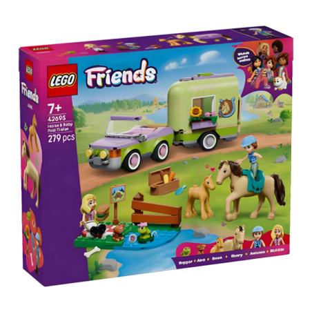 Set de Construction LEGO Friends 42695 Cheval, Poulain et Remorque