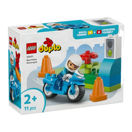 Set LEGO DUPLO Town Moto de Police Bleue 10471 11 pièces