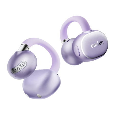 EarFun Clip 2 Open-Ear Violet Bluetooth 6.0 11h + 29h boîtier IP55 Multipoint Écouteurs sans fil