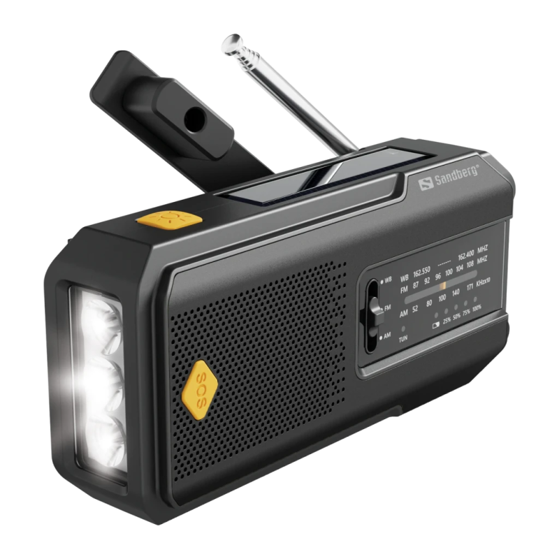 Sandberg Survivor FM/AM Batterie 2000mAh Noir 20h Radio rechargeable
