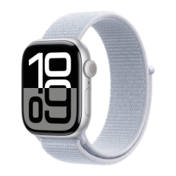 Apple Watch Series 10 GPS 42mm Argent bracelet Boucle Sport Bleu