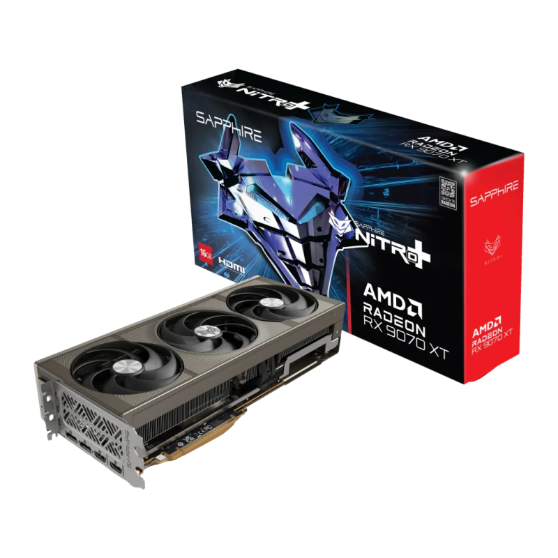 Sapphire Nitro+ Radeon RX 9070 XT OC 16GB GDDR6 3 ventilateurs 2 DisplayPort Carte graphique