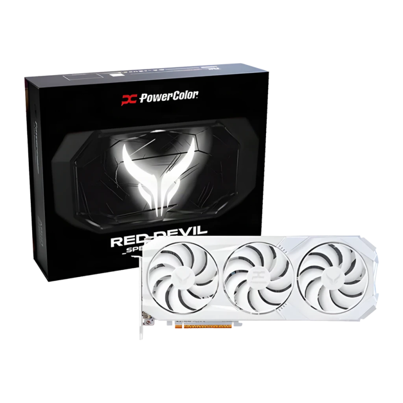 PowerColor Radeon RX 9070 XT Red Devil Spectral White OC 16GB GDDR6 3 ventilateurs HDMI 2.1 Carte graphique