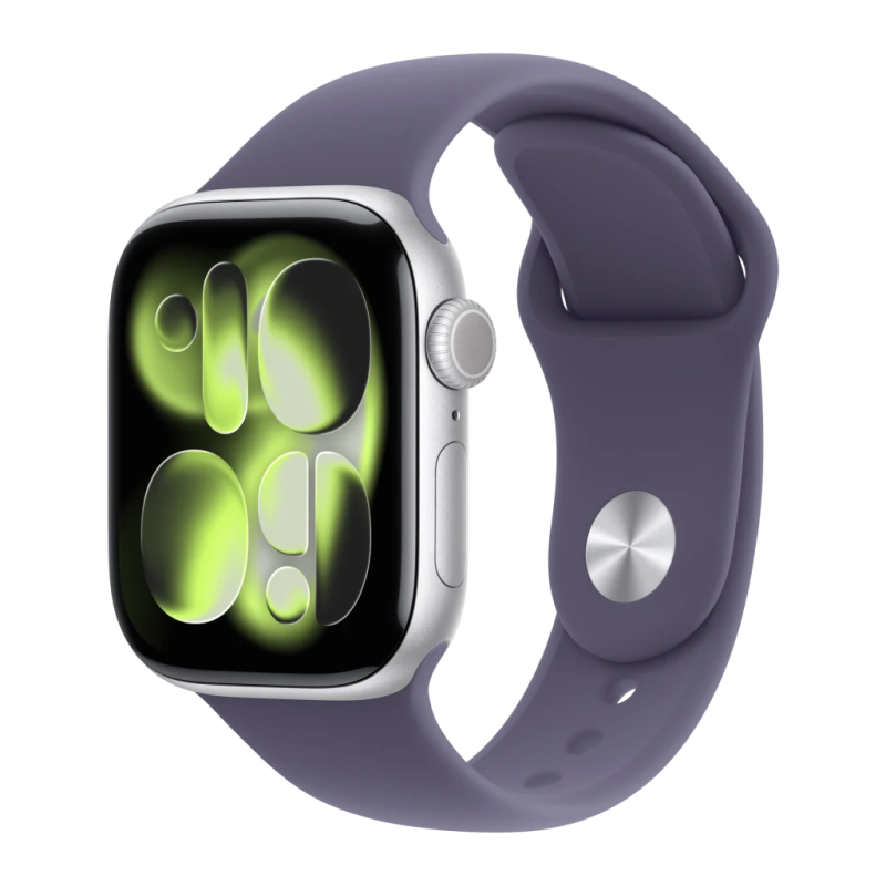 Apple Watch Series 11 GPS + Cellular 42mm Argent bracelet sport Violet S/M