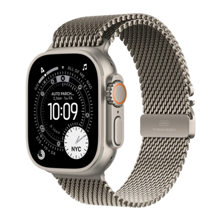 Apple Watch Ultra 3 GPS + Cellular 49mm Titane Naturel bracelet Milanese Loop en titane taille L
