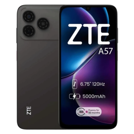 ZTE Blade A57 4GB/64GB Noir 6,75 pouces IPS 120Hz 13MP 5000mAh 22W NFC