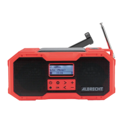Midland DR112 Outdoor DAB+, FM Batterie rechargeable + Solaire 10h 4000mAh IPX5 Radio