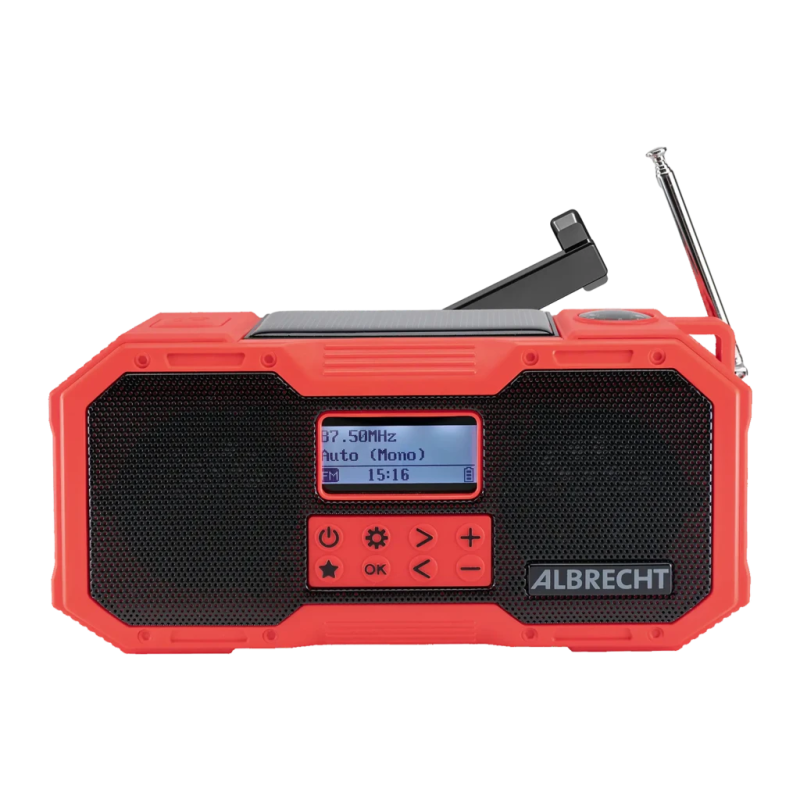 Midland DR112 Outdoor DAB+, FM Batterie rechargeable + Solaire 10h 4000mAh IPX5 Radio