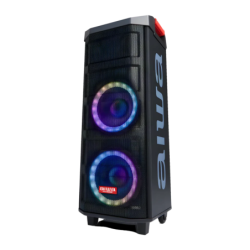 Aiwa KBTUS-608 Noir Fête 80W lumières LED entrée AUX Enceinte Bluetooth 5.0