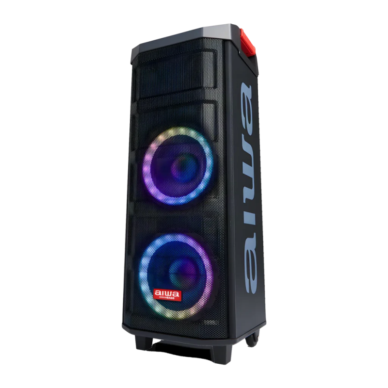 Aiwa KBTUS-608 Noir Fête 80W lumières LED entrée AUX Enceinte Bluetooth 5.0