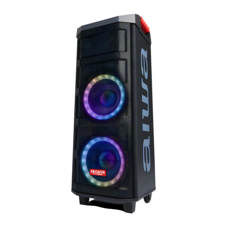 Aiwa KBTUS-608 Noir Fête 80W lumières LED entrée AUX Enceinte Bluetooth 5.0