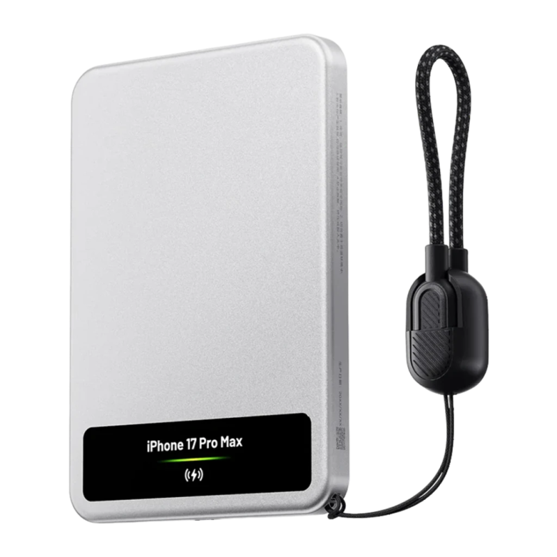 Sharge Smart Magnetic M8 Argent 5000mAh 15W MagSafe Qi2 Power Bank