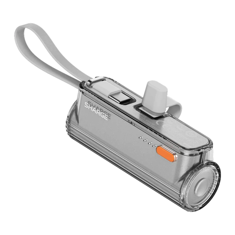 Batterie externe Sharge Flow Mini 2 Pro 5800mAh Argent Câble USB-C intégré 22,5W