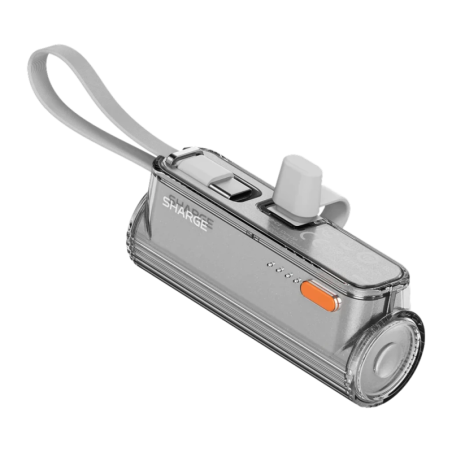 Batterie externe Sharge Flow Mini 2 Pro 5800mAh Argent Câble USB-C intégré 22,5W