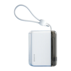 Sharge Flow Go Blanc avec câble intégré 10000mAh 22,5W USB-C Power Bank