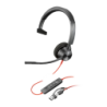 Poly Blackwire 3310 Mono USB-C Réduction de bruit Noir Arceau avec micro Casque