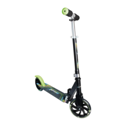 Trottinette Muuwmi Aluminium Scooter Neon 180mm avec roues lumineuses Vert néon/Noir