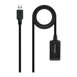 Câble Nanocable USB 3.0 Rallonge avec Amplificateur Type A/M-A/F 5m Noir