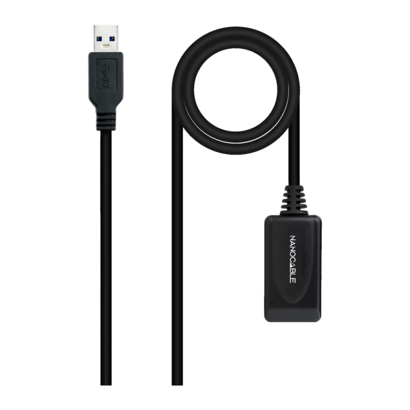 Câble Nanocable USB 3.0 Rallonge avec Amplificateur Type A/M-A/F 5m Noir