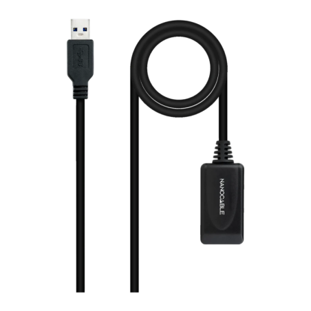 Câble Nanocable USB 3.0 Rallonge avec Amplificateur Type A/M-A/F 5m Noir