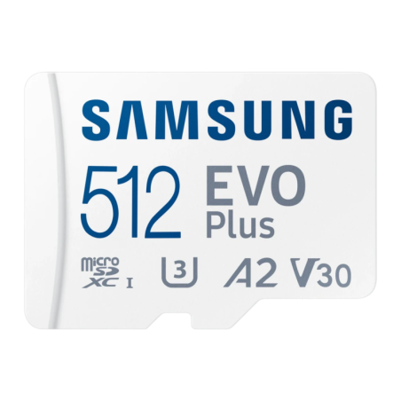 Samsung EVO Plus 512GB Blanc 160MB/s V30 U3 A2 Carte microSD