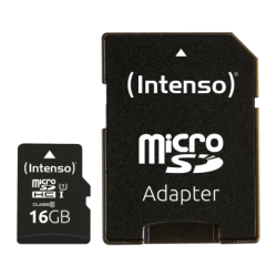 Intenso Premium 16GB Noir 90MB/s U1 Classe 10 Carte microSDHC
