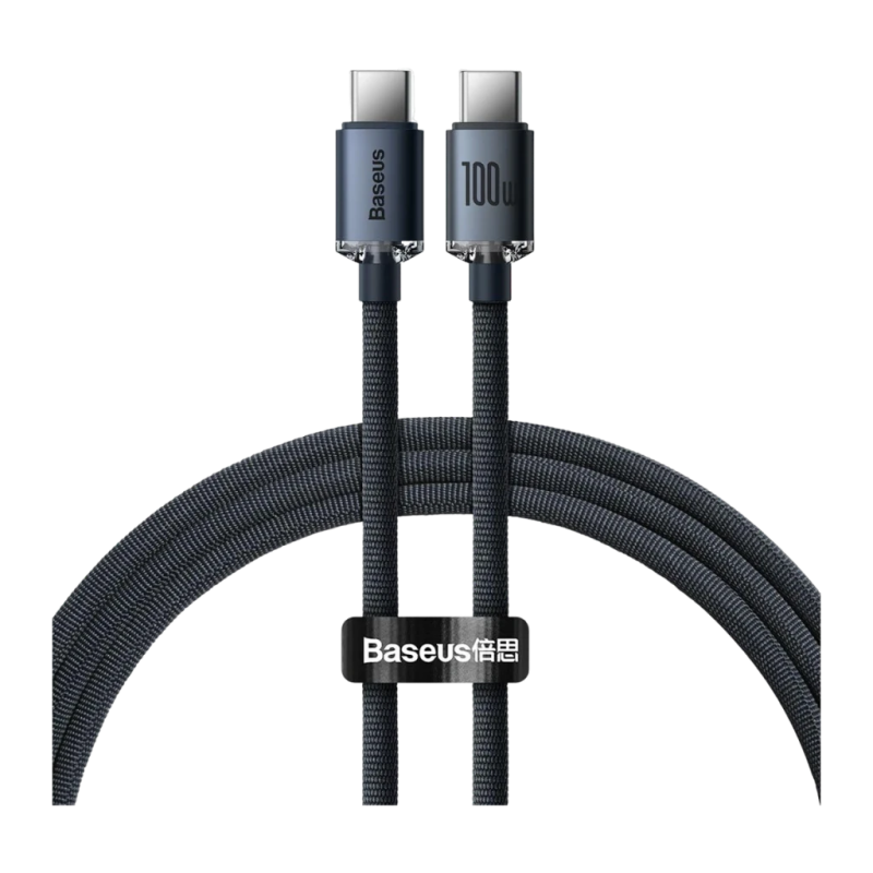 Câble USB Baseus Crystal Shine USB-C vers USB-C 100W 1,2m Noir
