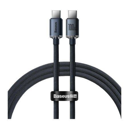 Câble USB Baseus Crystal Shine USB-C vers USB-C 100W 1,2m Noir