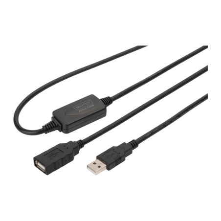 Câble DIGITUS DA-73100-1 USB 2.0 AM/AH Amplifié 10m Noir