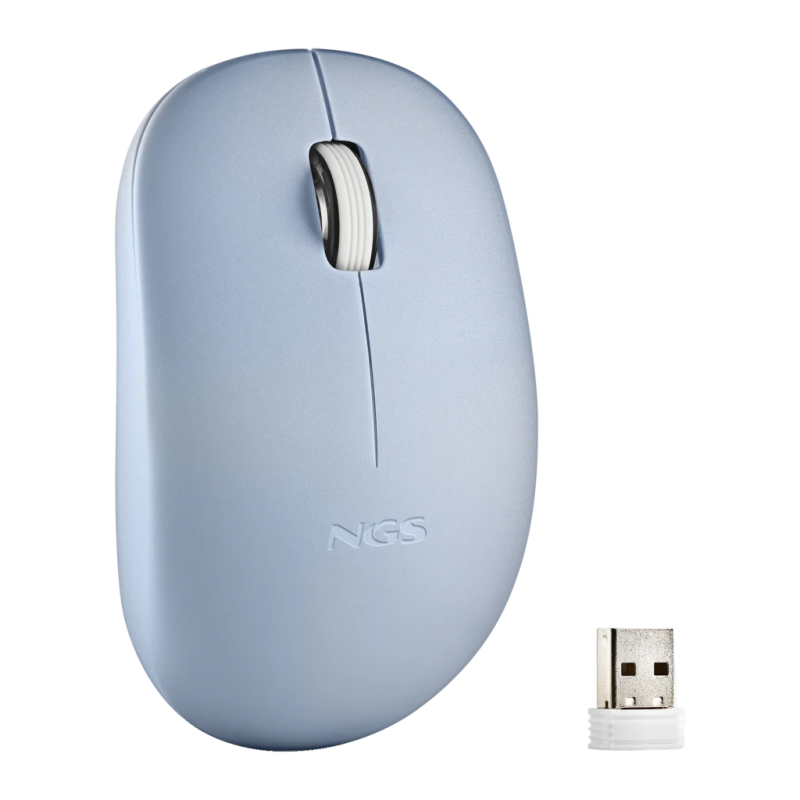 NGS Fog Pro Bleu 1000 DPI 2 boutons 2,4GHz 60 g Souris sans fil ergonomique silencieuse
