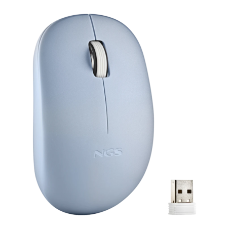 NGS Fog Pro Bleu 1000 DPI 2 boutons 2,4GHz 60 g Souris sans fil ergonomique silencieuse