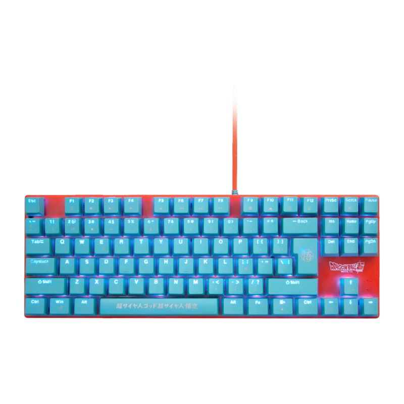 Blade Gaming Dragon Ball Super TKL Switch Clicky Bleu/Orange rétroéclairé Clavier mécanique