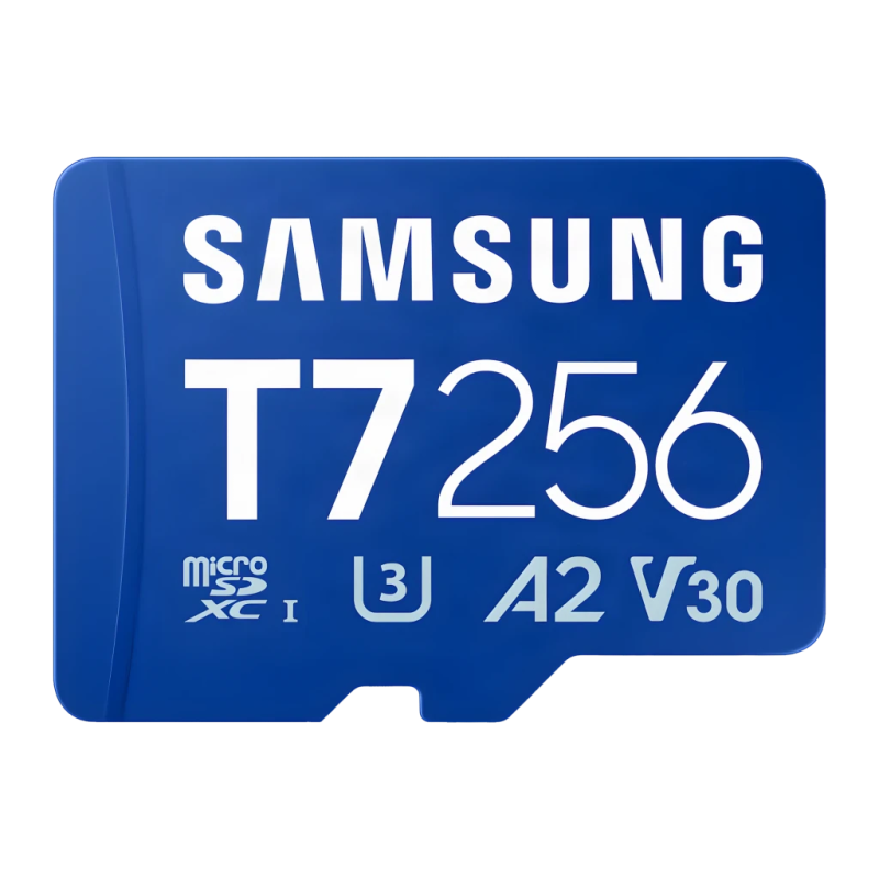 Samsung T7 256GB Bleu 170MB/s V30 U3 A2 UHS-I Carte microSD