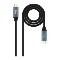 Câble Nanocable 10.01.4303 USB 3.2 Gen 2x2 USB-C/M-USB-C/M 3m Noir/Gris