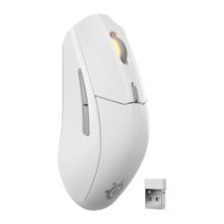 SteelSeries Rival 3 Wireless Gen 2 18000 DPI RGB Blanc 6 boutons Bluetooth + 2,4GHz 84 g Souris gaming sans fil