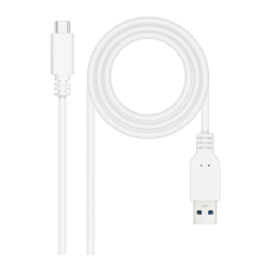 Câble Nanocable USB 3.1 Gen2 USB-C/M vers USB-A/M 0,5 m 3A Blanc