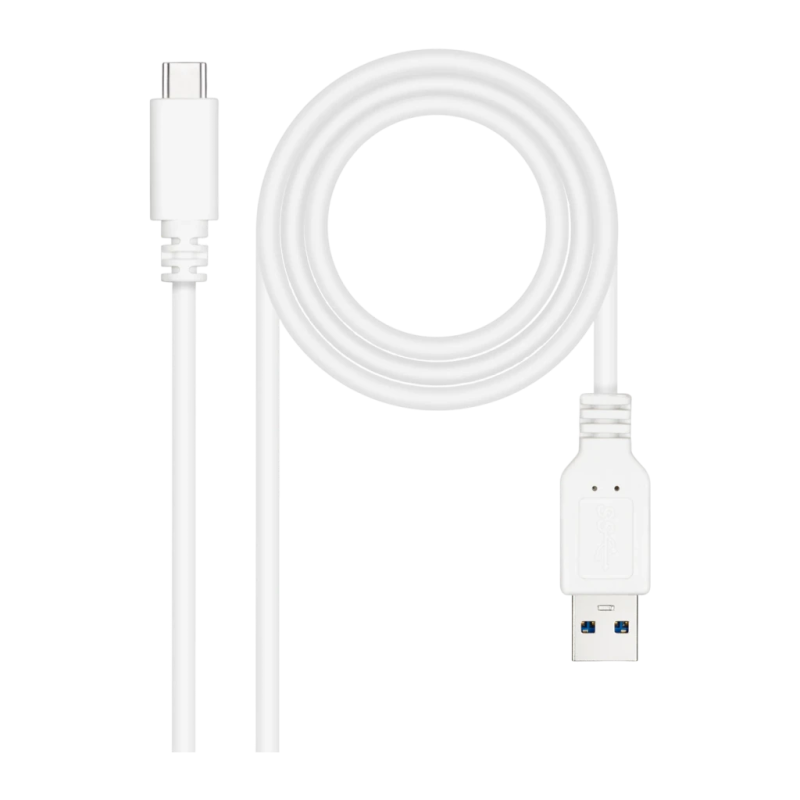 Câble Nanocable USB 3.1 Gen2 USB-C/M vers USB-A/M 0,5 m 3A Blanc