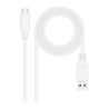 Câble Nanocable USB 3.1 Gen2 USB-C/M vers USB-A/M 0,5 m 3A Blanc