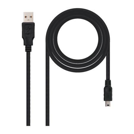 Câble Nanocable USB 2.0 Type A Mâle vers Mini USB 5 broches Mâle 0,5 m Noir