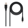 Câble Nanocable USB 2.0 Type A Mâle vers Mini USB 5 broches Mâle 0,5 m Noir