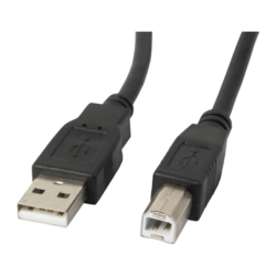 Câble USB Lanberg USB-A 2.0 vers USB-B 3 m 480 Mbit/s Noir