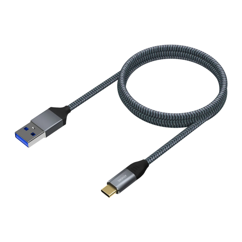 Câble AISENS USB 3.1 Gen2 USB-A vers USB-C Mâle/Mâle 0,5m 3A 10Gbps Gris