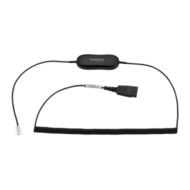 Câble pour casque Jabra GN1218 AC 2m QD vers RJ-9 Noir